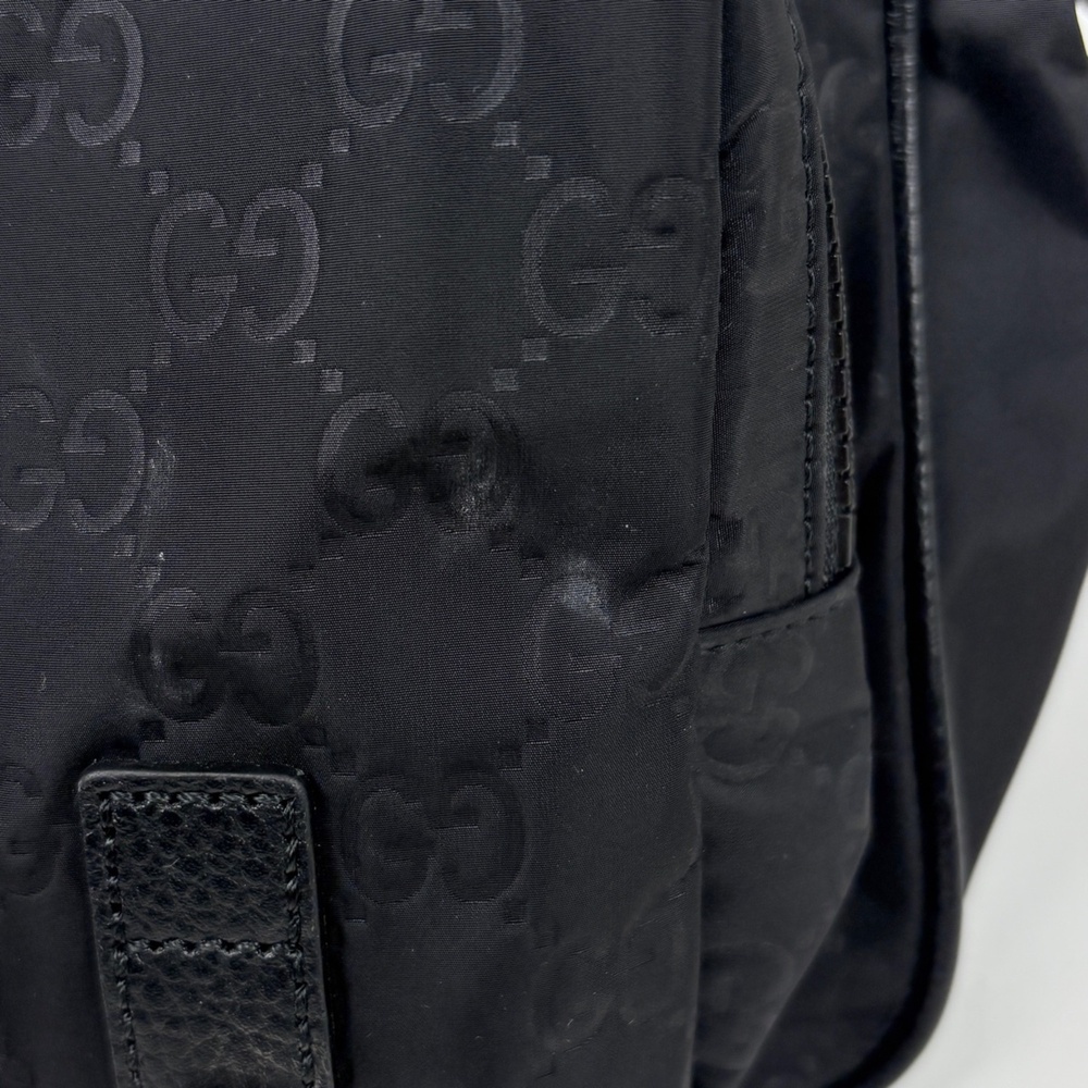 Gucci GG pattern shoulder bag, messenger nylon, black, 510335, women's. - Picture 4 of 7